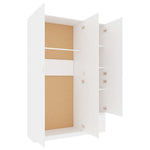 3-Door Wardrobe White  Chipboard