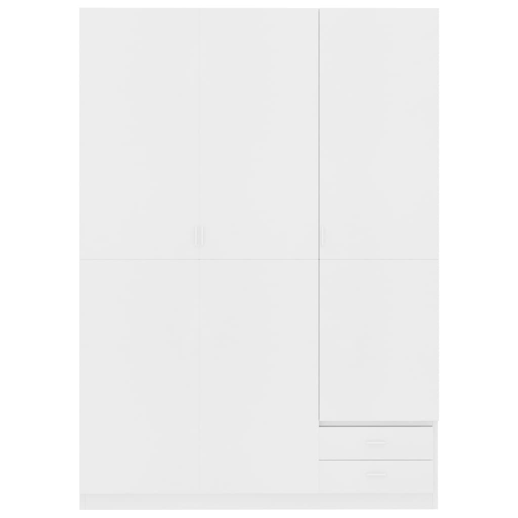 3-Door Wardrobe White 120x50x180 cm Chipboard