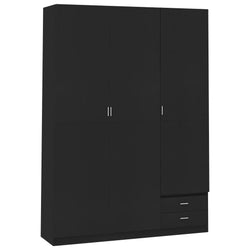 3-Door Wardrobe Black 120x50x180 cm Chipboard