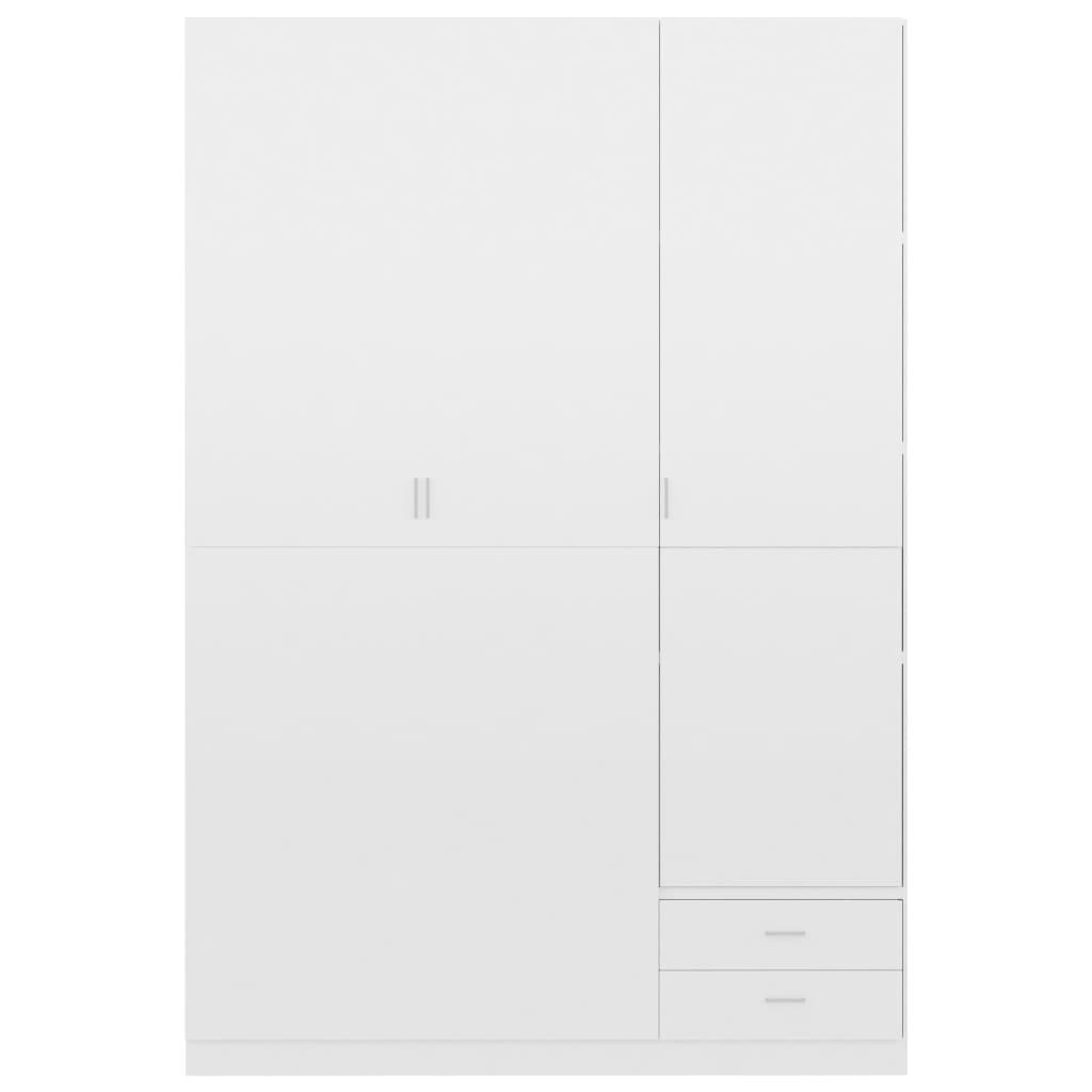 3-Door Wardrobe High Gloss White 120x50x180 cm Chipboard
