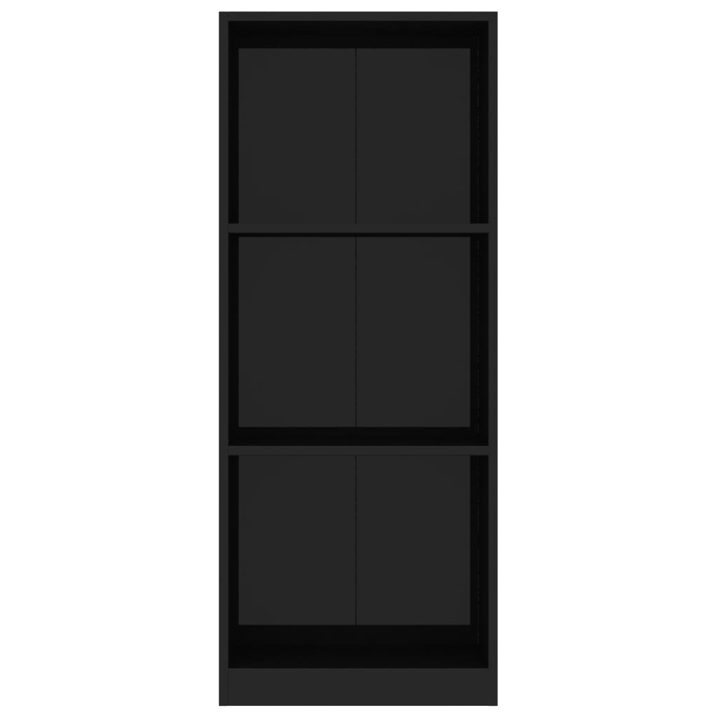 3-Tier Book Cabinet High Gloss Black 40x24x108 cm Chipboard