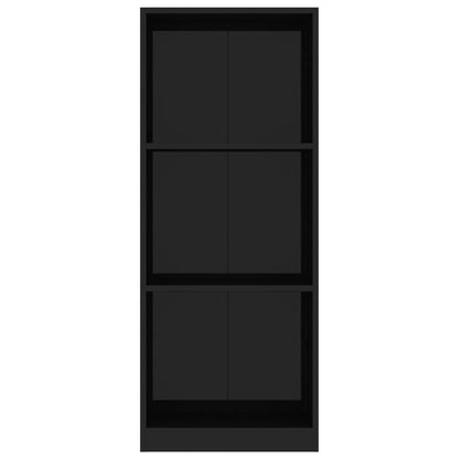 3-Tier Book Cabinet High Gloss Black 40x24x108 cm Chipboard