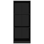 3-Tier Book Cabinet High Gloss Black  Chipboard