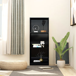 3-Tier Book Cabinet High Gloss Black 40x24x108 cm Chipboard