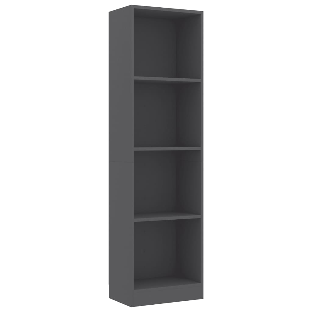4-Tier Book Cabinet Grey 40x24x142 cm Chipboard