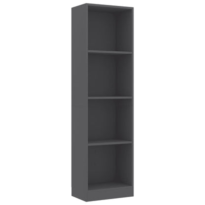 4-Tier Book Cabinet Grey 40x24x142 cm Chipboard