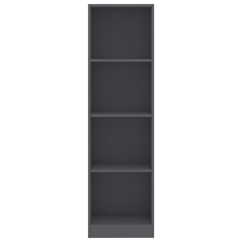 4-Tier Book Cabinet Grey 40x24x142 cm Chipboard