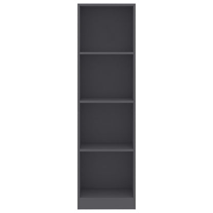 4-Tier Book Cabinet Grey 40x24x142 cm Chipboard