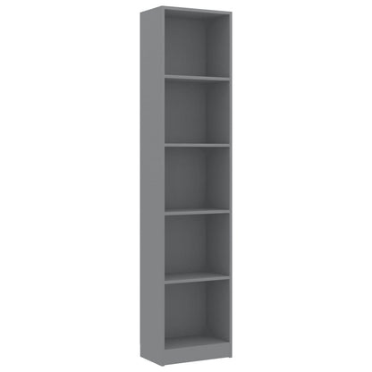 5-Tier Book Cabinet Grey 40x24x175 cm Chipboard