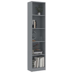 5-Tier Book Cabinet Grey / Chipboard
