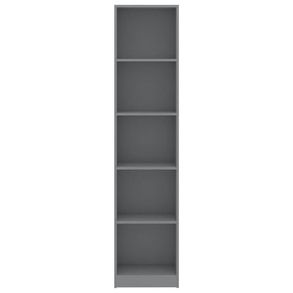 5-Tier Book Cabinet Grey 40x24x175 cm Chipboard