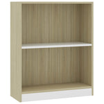 Bookshelf White and Sonoma Oak 60x24x74.5 cm Chipboard