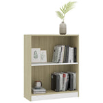 Bookshelf White and Sonoma Oak 60x24x74.5 cm Chipboard