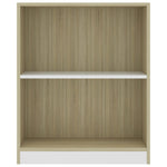 Bookshelf White and Sonoma Oak 60x24x74.5 cm Chipboard