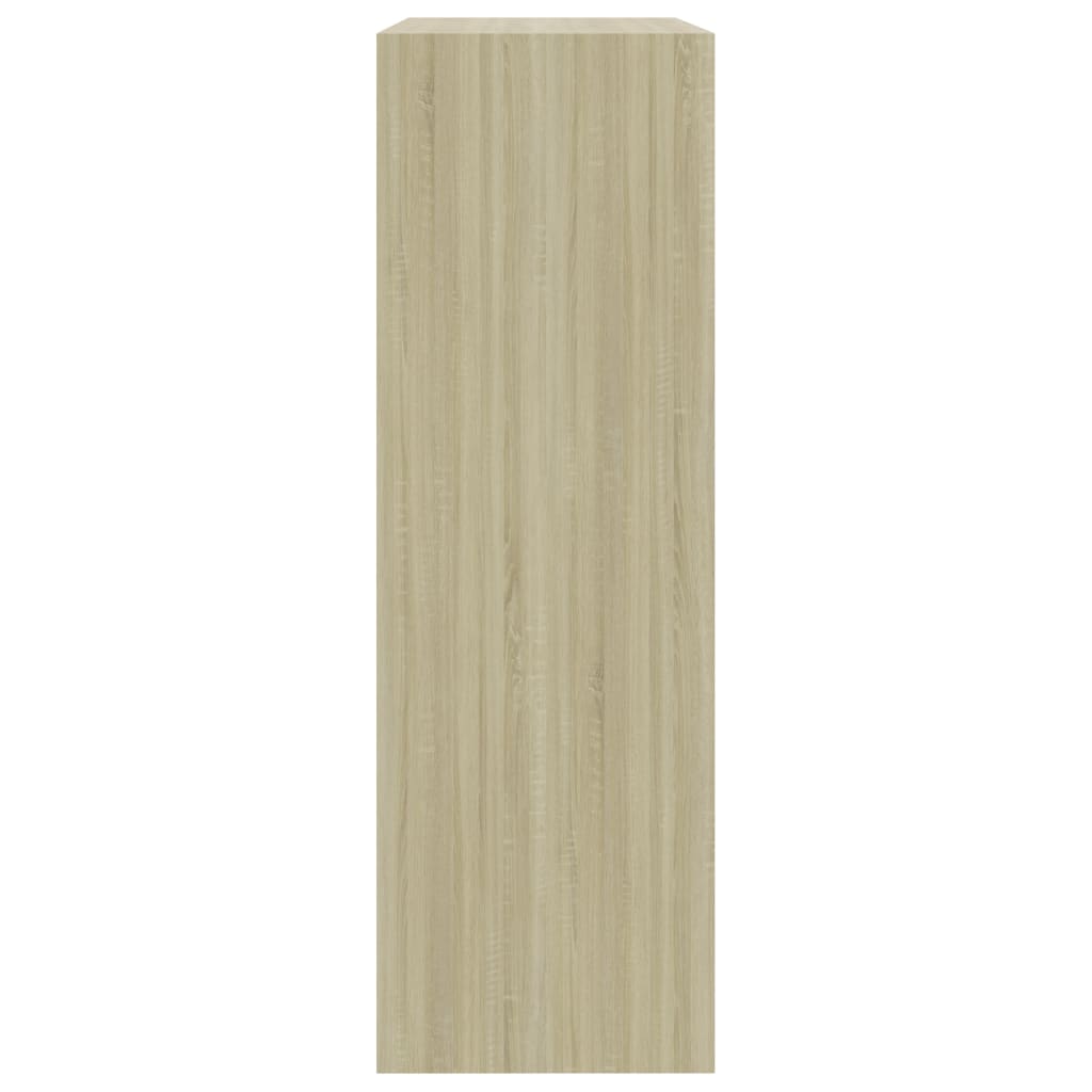 Bookshelf White and Sonoma Oak 60x24x74.5 cm Chipboard