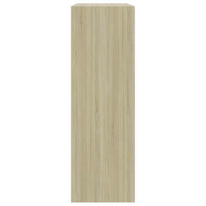 Bookshelf White and Sonoma Oak 60x24x74.5 cm Chipboard