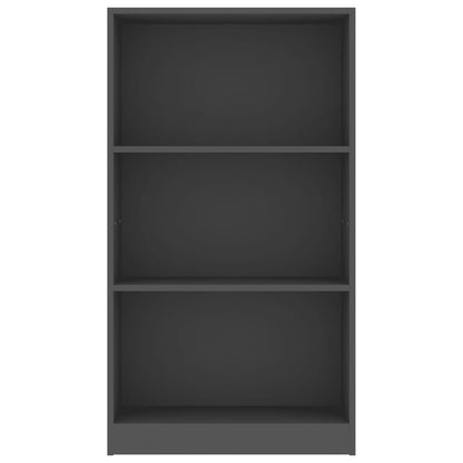 3-Tier Book Cabinet Grey 60x24x108 cm Chipboard