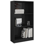3-Tier Book Cabinet High Gloss Black - Chipboard