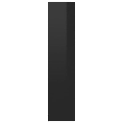 3-Tier Book Cabinet High Gloss Black 60x24x108 cm Chipboard