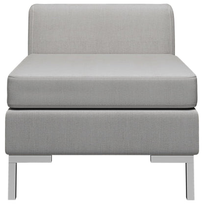 Sectional Middle Sofa with Cushion Fabric Light Grey