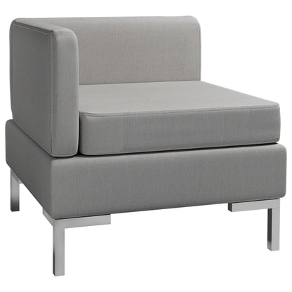 Sectional Corner Sofa with Cushion Fabric Light Grey