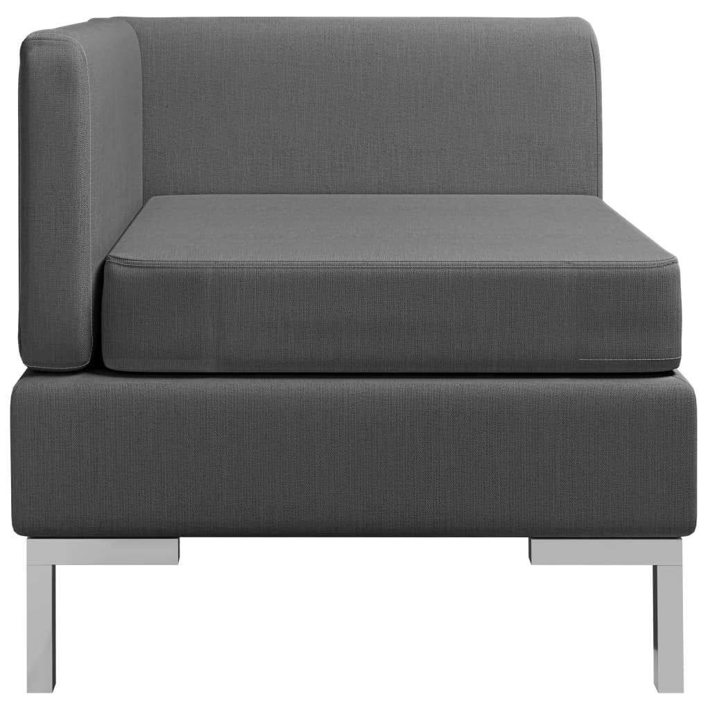 Sectional Corner Sofa with Cushion Fabric Dark Grey