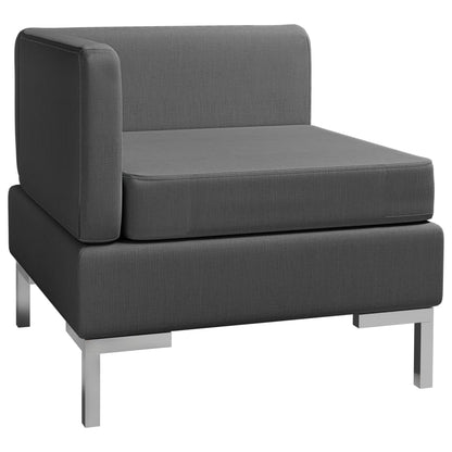 Sectional Corner Sofa with Cushion Fabric Dark Grey