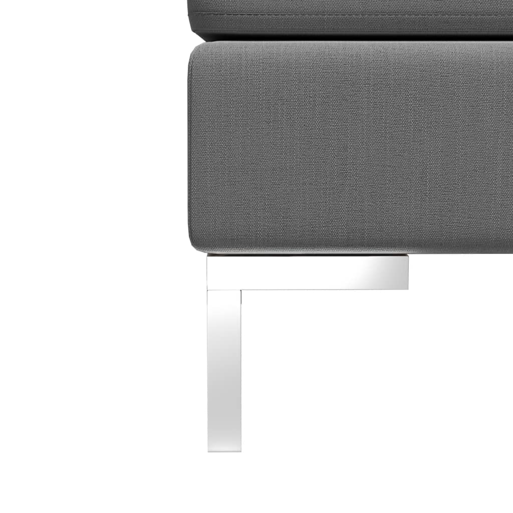 Sectional Corner Sofa with Cushion Fabric Dark Grey