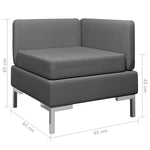 Sectional Corner Sofa with Cushion Fabric Dark Grey