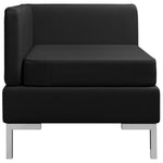 Sectional Corner Sofa with Cushion Fabric Black
