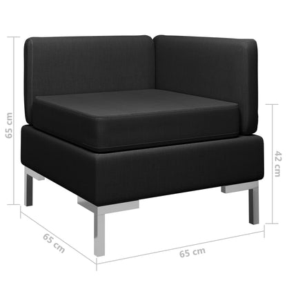 Sectional Corner Sofa with Cushion Fabric Black