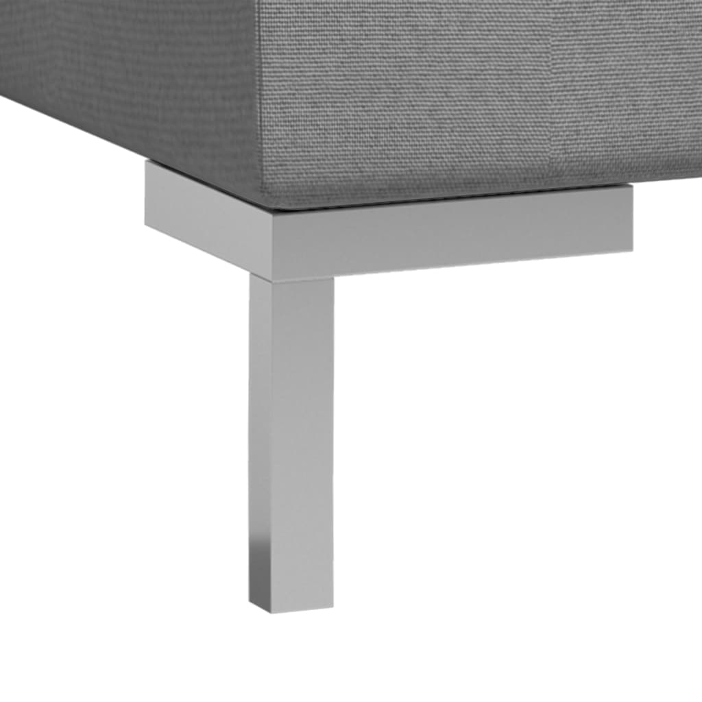 Sectional Middle Sofas 2 pcs with Cushions Fabric Light Grey
