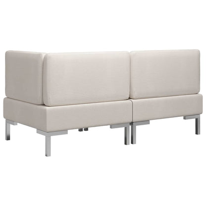 2 Piece Sofa Set Fabric Cream