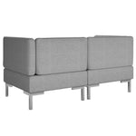 Sectional Corner Sofas 2 pcs with Cushions Fabric Light Grey