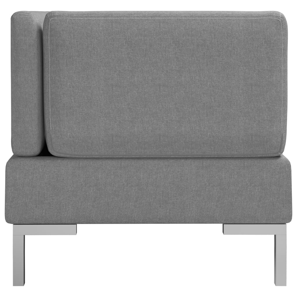 Sectional Corner Sofas 2 pcs with Cushions Fabric Light Grey