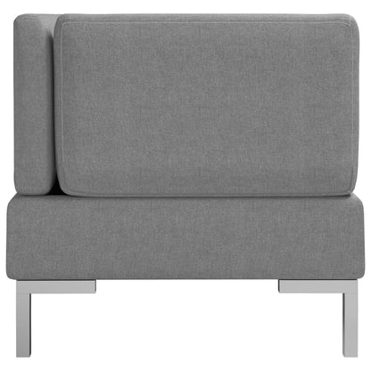 Sectional Corner Sofas 2 pcs with Cushions Fabric Light Grey