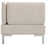 Sectional Corner Sofas 2 pcs with Cushions Fabric Cream