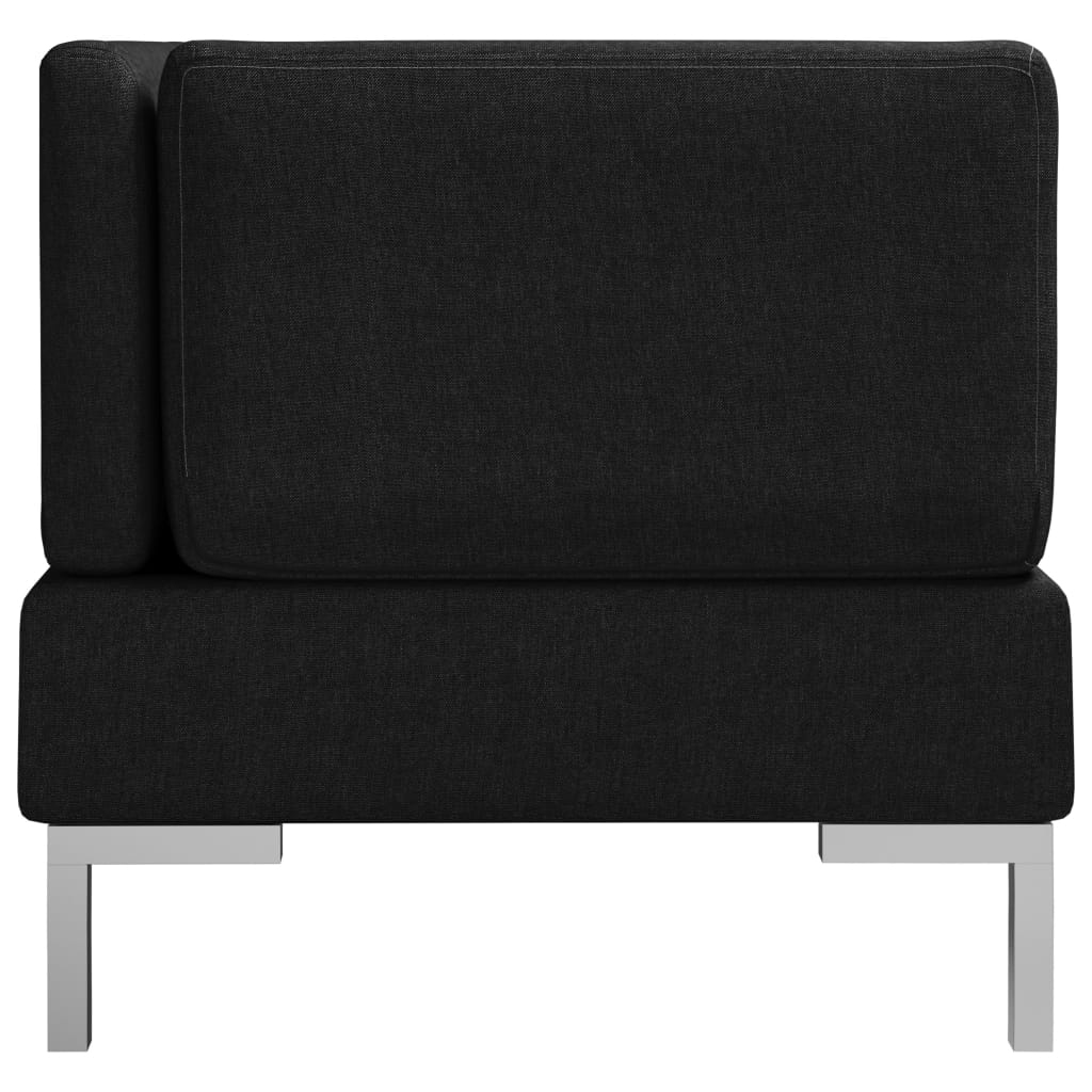Sectional Corner Sofas 2 pcs with Cushions Fabric Black