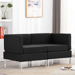 Sectional Corner Sofas 2 pcs with Cushions Fabric Black