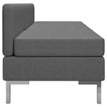 Sectional Middle Sofas 3 pcs with Cushions Fabric Dark Grey