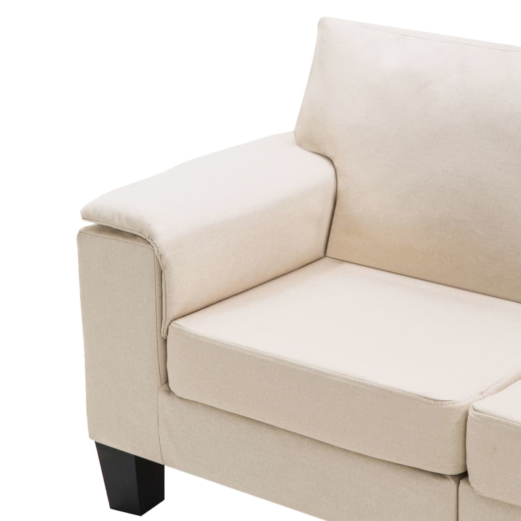 2-Seater Sofa Cream Fabric