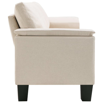 3-Seater Sofa Cream Fabric