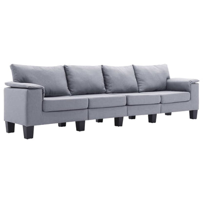 4-Seater Sofa Light Grey Fabric