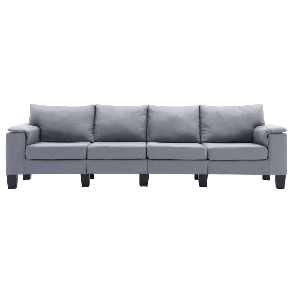 4-Seater Sofa Light Grey Fabric