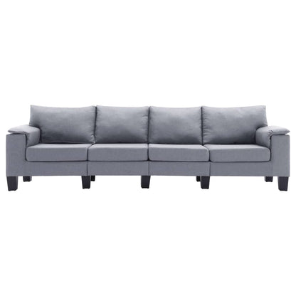 4-Seater Sofa Light Grey Fabric