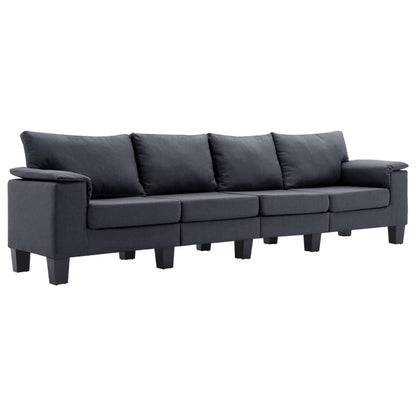 4-Seater Sofa Dark Grey Fabric