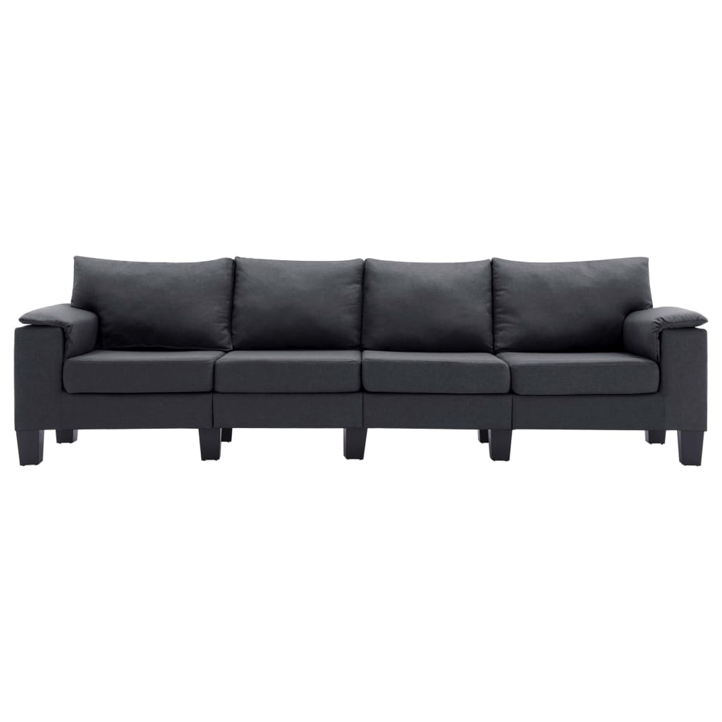 4-Seater Sofa Dark Grey Fabric