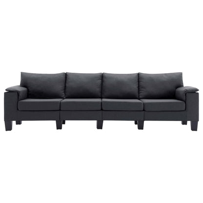 4-Seater Sofa Dark Grey Fabric