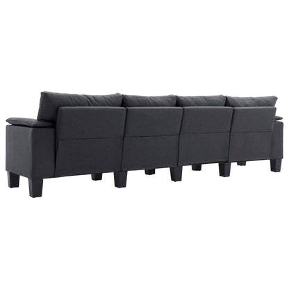 4-Seater Sofa Dark Grey Fabric