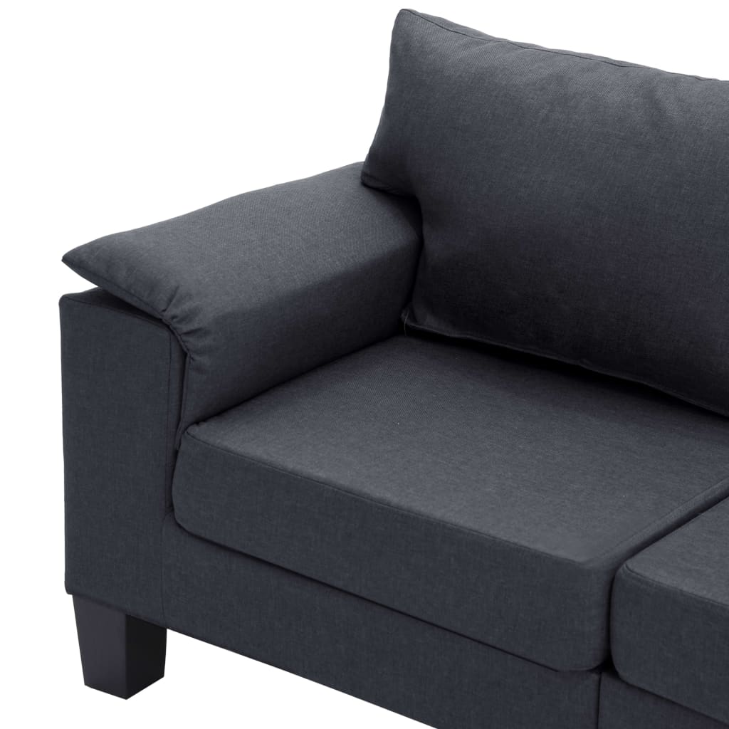 4-Seater Sofa Dark Grey Fabric